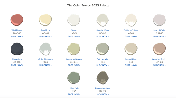 Benjamin Moore COTY 2022 Palette