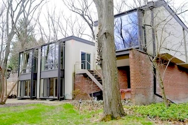 Before Photo of exterior Deck in mid century modern home