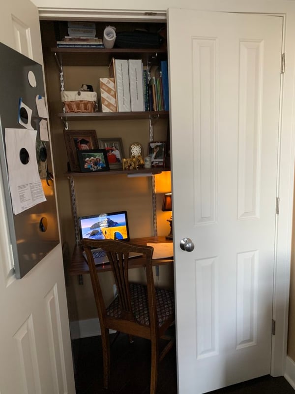 Photo of closet turned into a home office