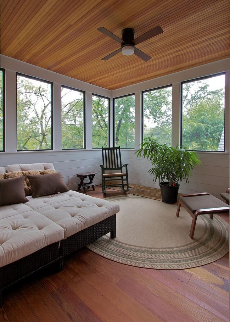 Photo of sleeping porch in a Meadowlark Home