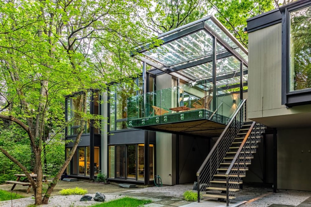 New Exterior Deck on back of Mid century Modern Home