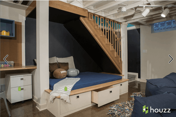 under stairs reading space