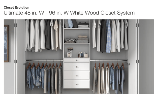 photo of a closet storage system