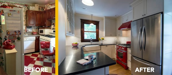 Before and After Photos of small kitchen remodel