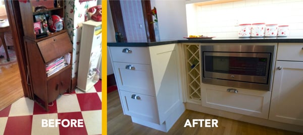 Before and After Photos of small kitchen remodel