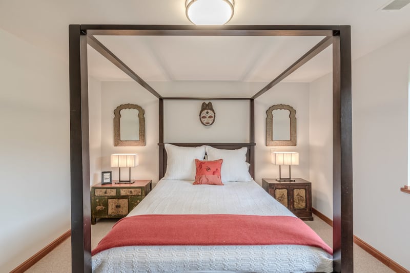Photo of lower level guest bedroom in whole home renovation