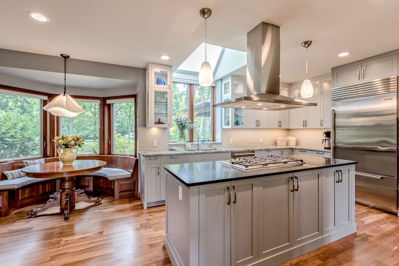 simple stainless ceiling mounted hood