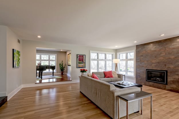 open floor concept living room