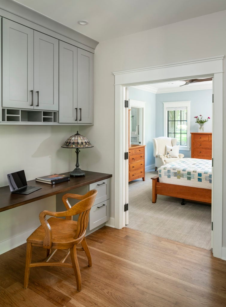 master bedroom with attached study